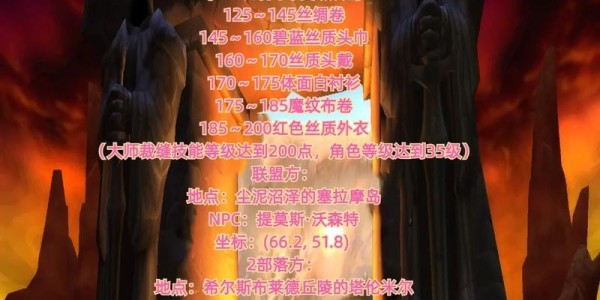 魔兽怀旧服裁缝260后升级攻略，高效提升技能等级的秘诀