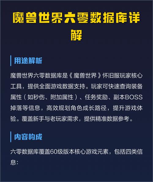 魔兽世界怀旧服数据库60级攻略