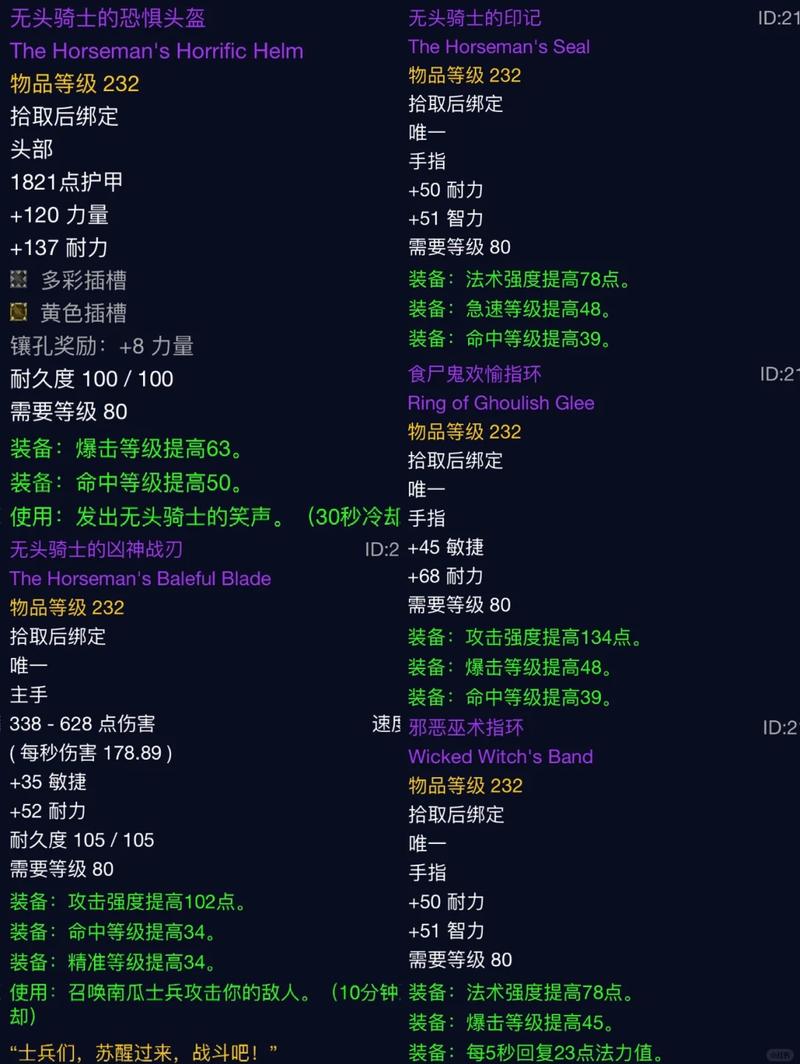 魔兽SF复制任务物品全解析